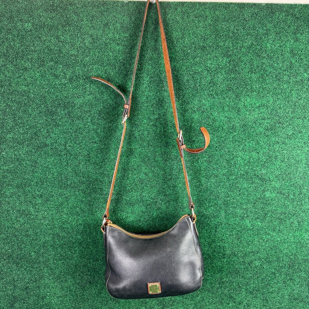 Dooney & Bourke Pebble Grain Small Hobo Black Red Handbag Purse Leather
